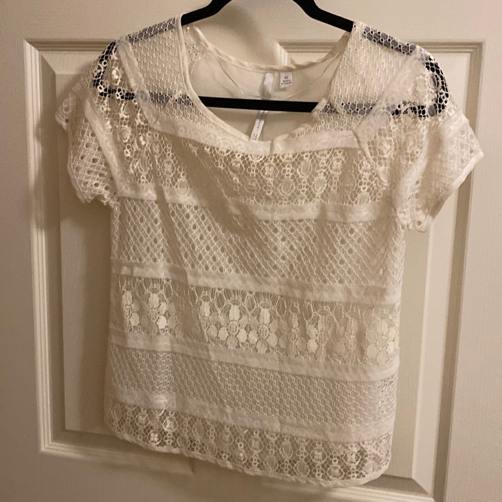 Cream lace blouse. Size XS